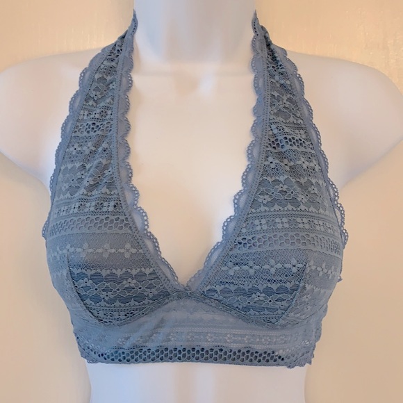 Victoria's Secret Other - Victoria’s Secret Blue Lace Halter Bralette